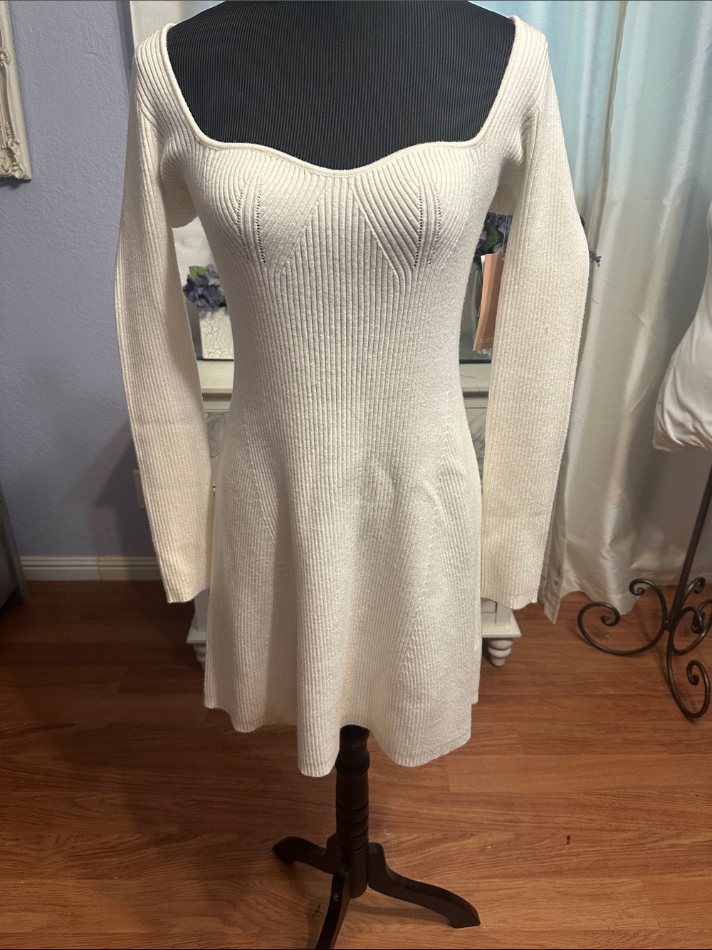 Just Fab Cream Sweater Dress in XL